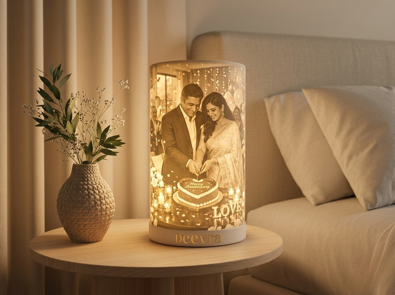 Receive Your Glowing Story: A personalised lamp where every glow tells your story.